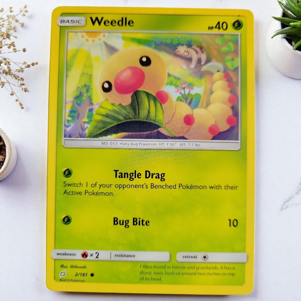 1x Weedle - 2/181 - Common - Reverse Holo Team Up Pokemon Near Mint